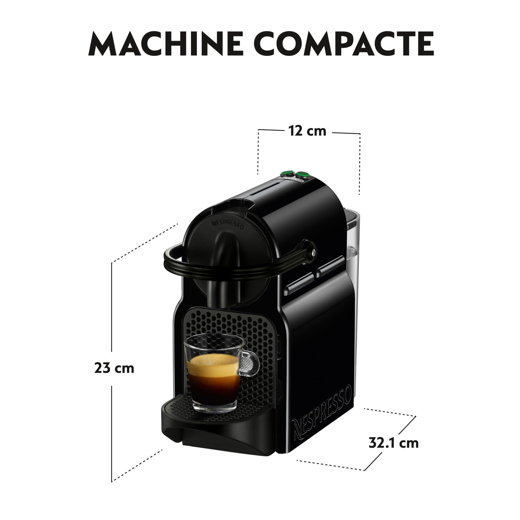 Machine à Café Elvian Noir, 19 Bars + Kit de Bienvenue, Design Compact, Arrêt Automatique, EN80.B by Elvian
